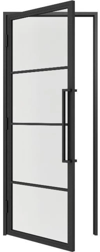 Stalen scharnierdeur 4 Vlaks + Kozijn