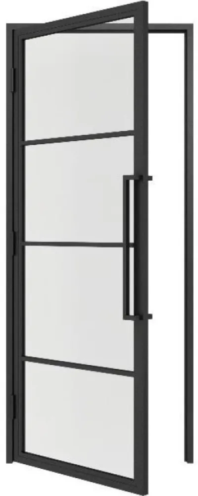 Stalen scharnierdeur 4 Vlaks + Kozijn