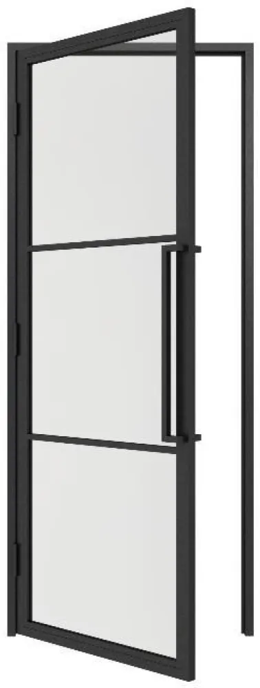 Stalen scharnierdeur 3 Vlaks + Kozijn