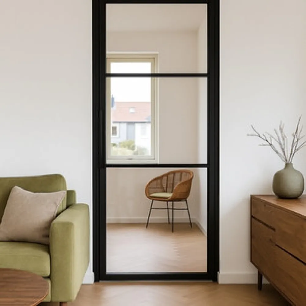 Stalen scharnierdeur 3 Vlaks + Kozijn