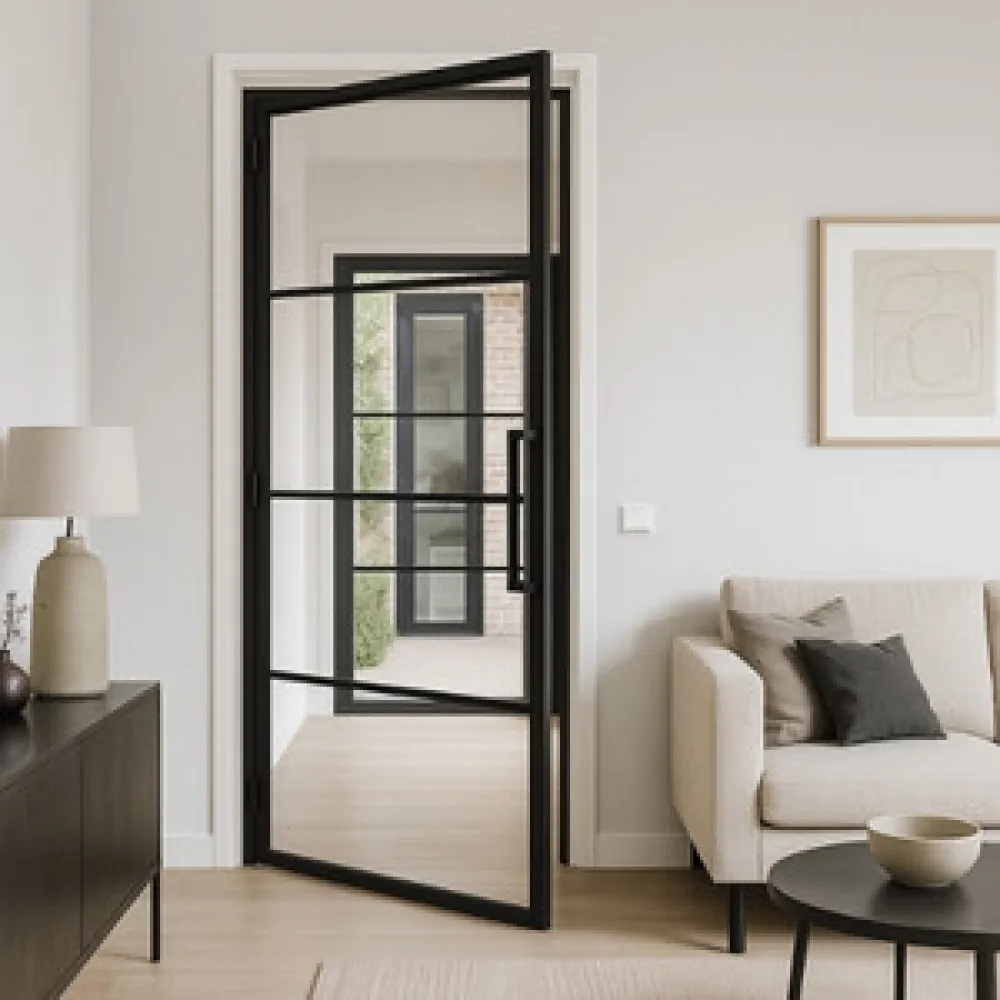 Stalen scharnierdeur 4 Vlaks + Kozijn