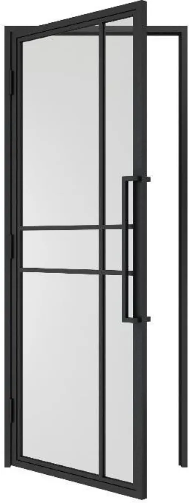 Stalen scharnierdeur 6 Vlaks + Kozijn