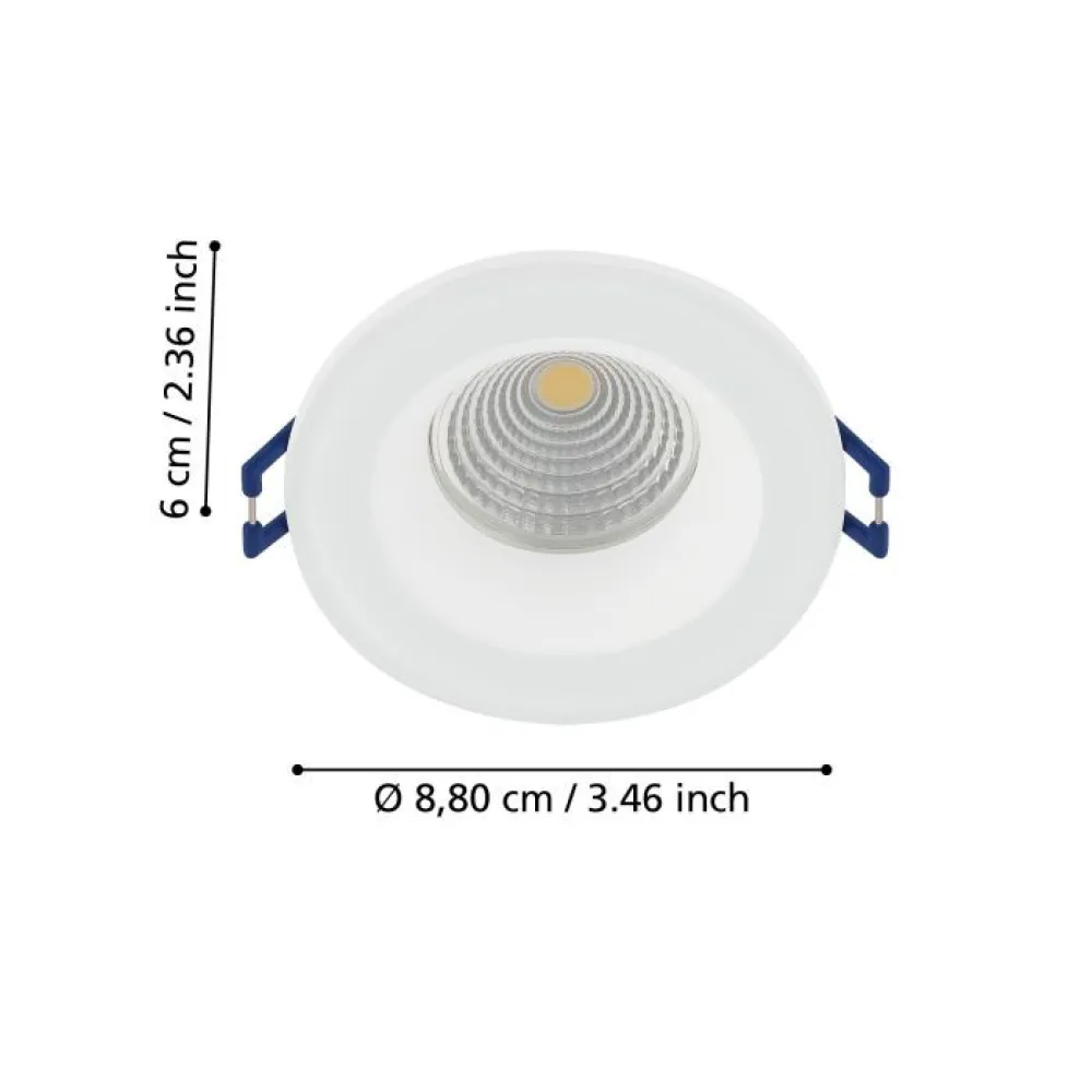 EGLO LED Inbouwspot SALABATE IP44 rond dimbaar vast wit