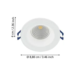 EGLO LED Inbouwspot SALABATE IP44 rond dimbaar vast wit