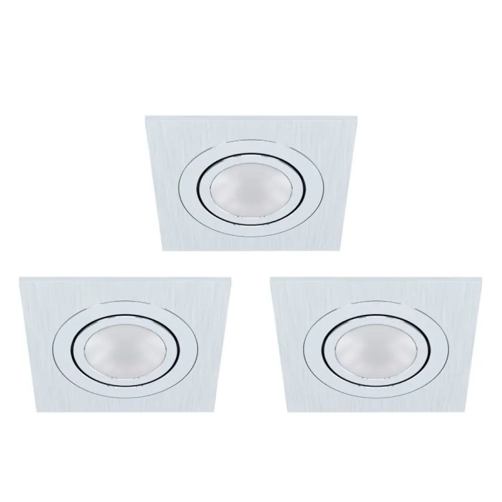 EGLO LED Inbouw set 3-L AREITIO 4-kant Kantelbaar aluminium