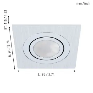 EGLO LED Inbouw set 3-L AREITIO 4-kant Kantelbaar aluminium
