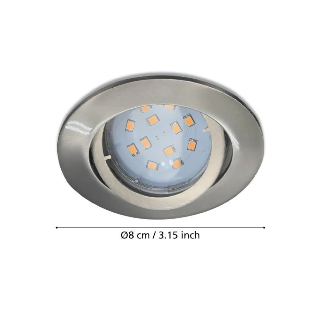 EGLO LED Inbouw set 3-L TEDO GU10 kantelbaar stepdimming nikkel mat