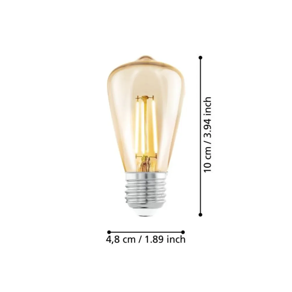 Lichtbron AMBER E27 ST48 270LM 2200K
