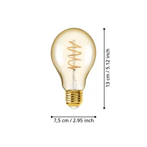 Lichtbron AMBER SPIRAAL E27 A75 245LM 2000K DIMBAAR