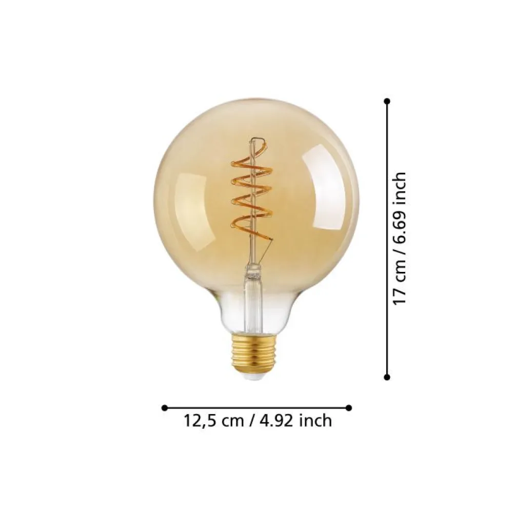 Lichtbron AMBER SPIRAAL E27 G125 270LM 2200K