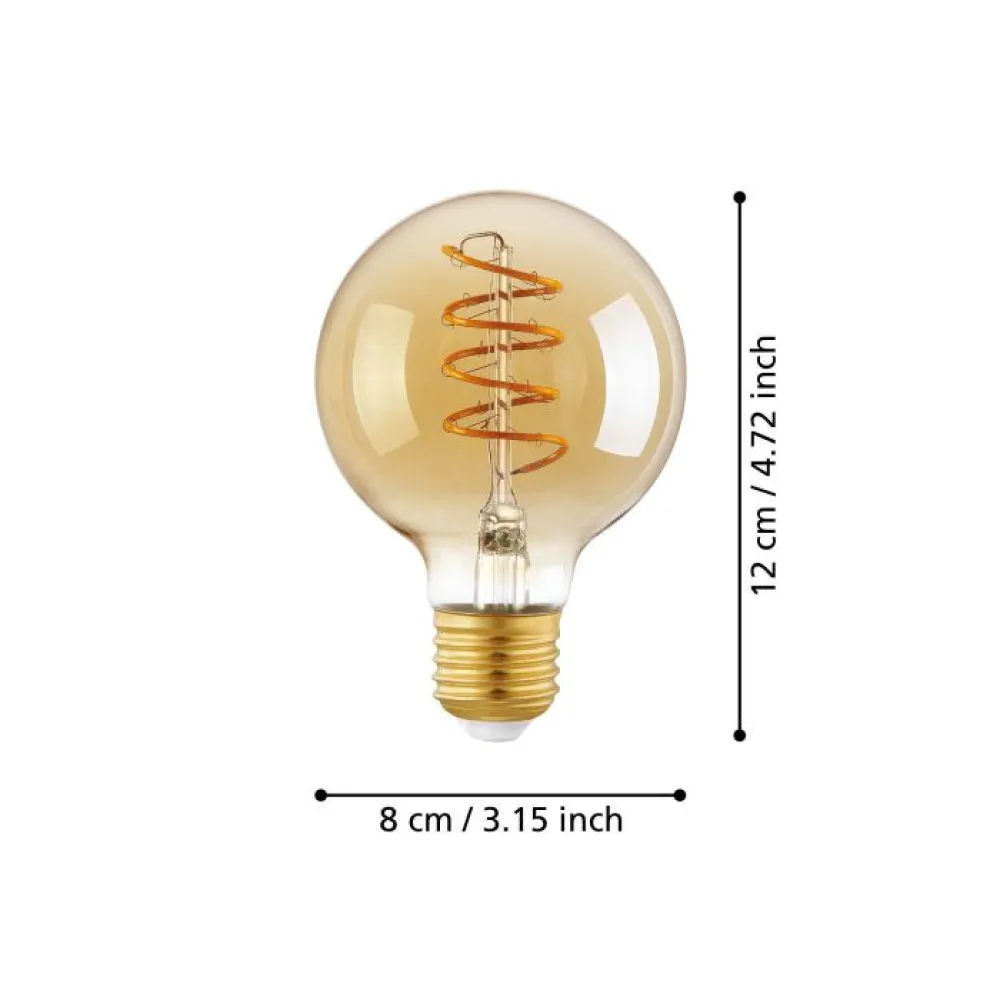 Lichtbron AMBER SPIRAAL E27 G80 270LM 2200K