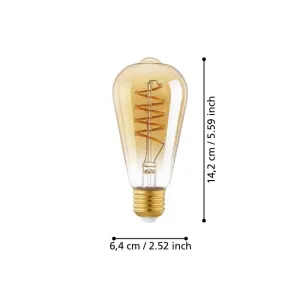 Lichtbron AMBER SPIRAAL E27 ST64 270LM 2200K