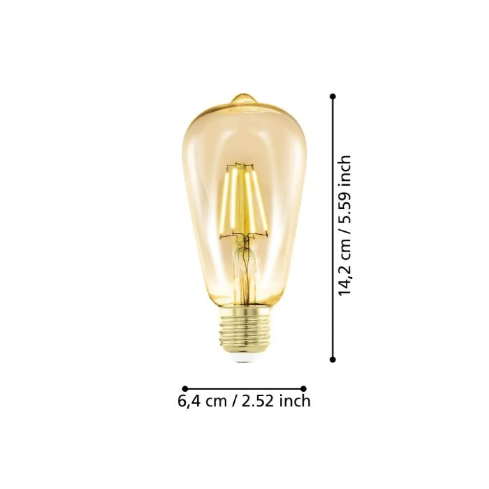 Lichtbron GOLDEN AGE E27 ST64 300LM 1700K Dimbaar