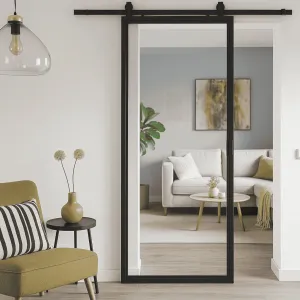 Stalen schuifdeur - compleet systeem 1 Vlaks - Helder glas 1000 x 2150 mm