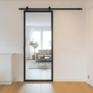 Stalen schuifdeur - compleet systeem 1 Vlaks - Helder glas 1000 x 2150 mm