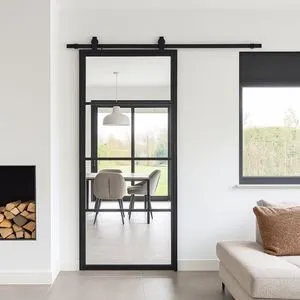 Stalen schuifdeur - 4 Vlaks - Helder glas