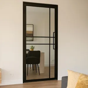 Stalen schuifdeur - 6 Vlaks Kruis - Helder glas