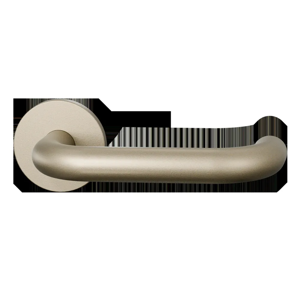 Deurkrukset Entree U-model op rond rozet Ø53mm Champagne blend