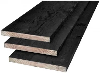 Planken douglas 22x200mm Zwart gespoten