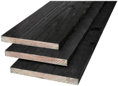 Planken douglas 22x200mm Zwart geïmpregneerd