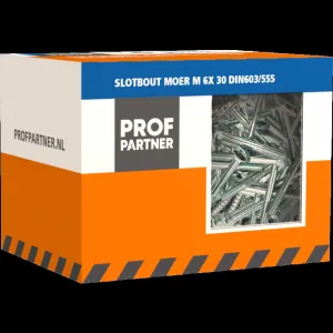 ProfPartner slotbout met moer M 6x 40mm DIN603/555 verzinkt 40st/ds
