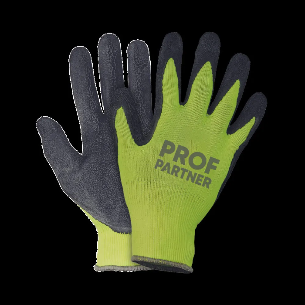 ProfPartner Bouw werkhandschoenen geel polyamide/latex