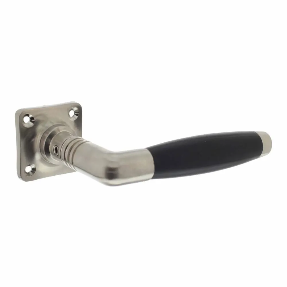 Deurkruk Ton Basic mat nikkel/ebbenhout met vierkant rozet