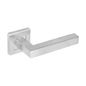 Deurkruk Vierkant op vierkant rozet rvs geborsteld