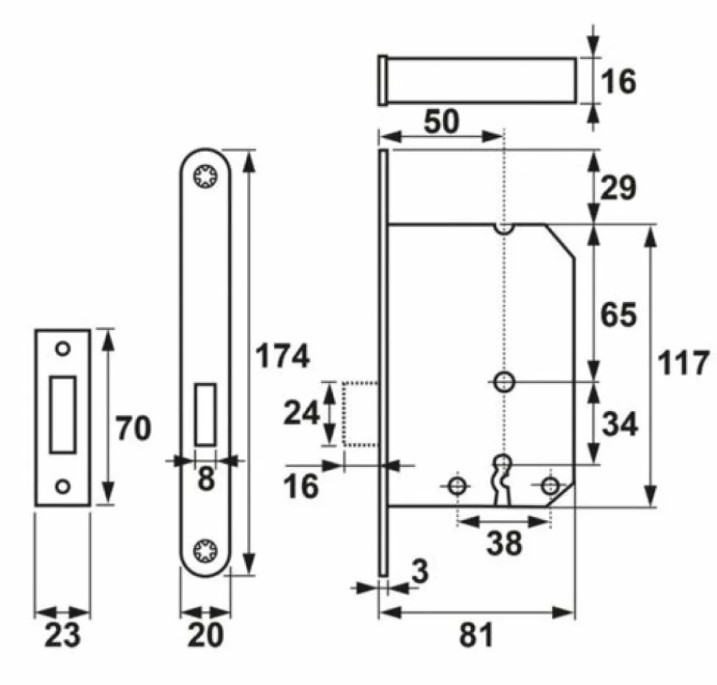 AXA Kastslot slg55mm dm50 RVS