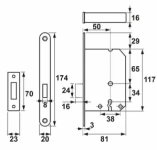 AXA Kastslot slg55mm dm50 RVS