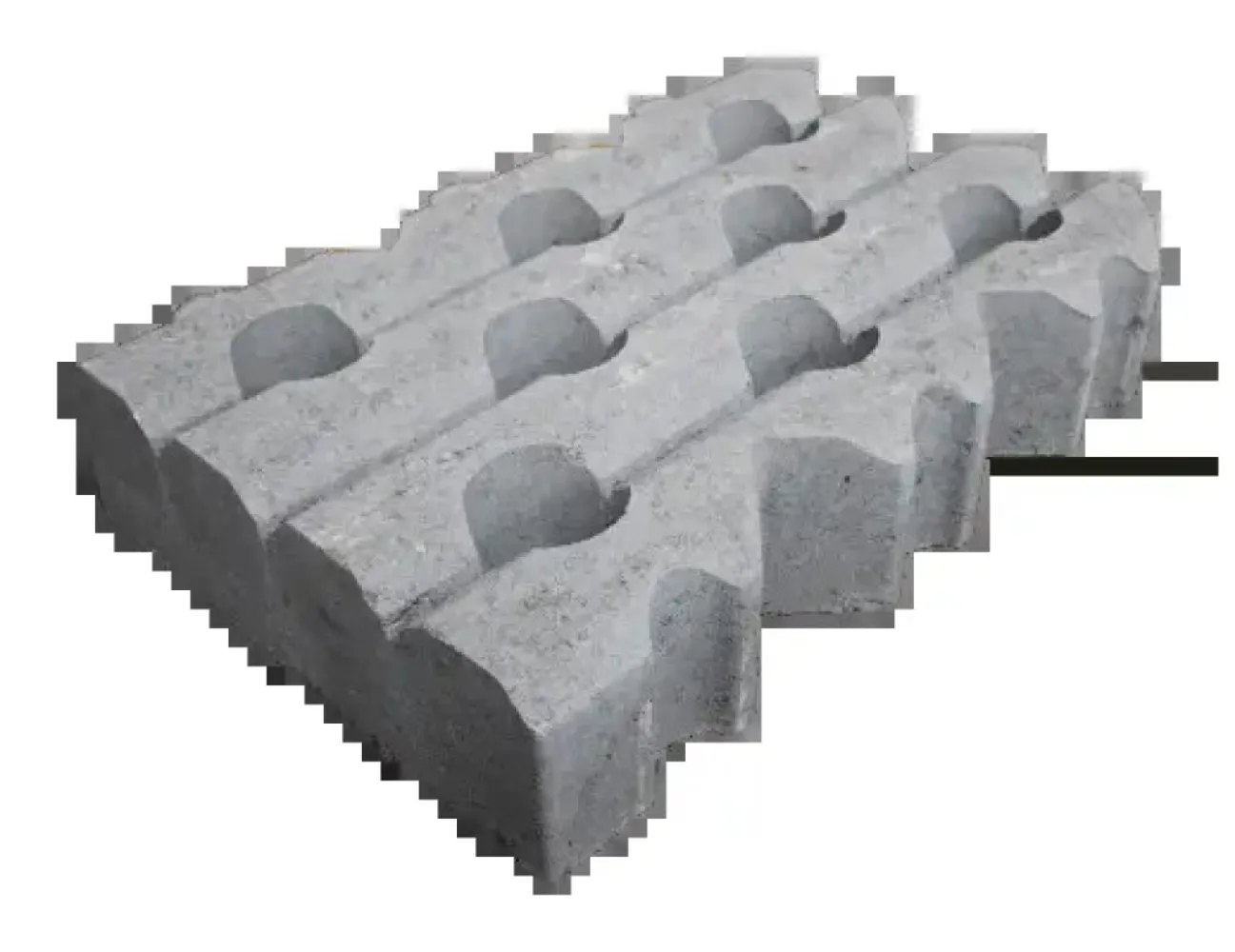 Grastegel type D 60x40x12 cm Grijs