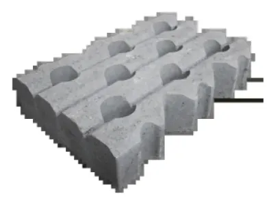 Grastegel type D 60x40x12 cm Grijs